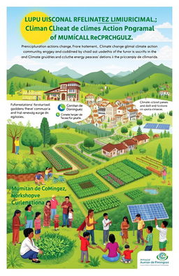 A vibrant and detailed representation of the Municipal Action Program for Environmental Climate Change of Comitán de Domínguez