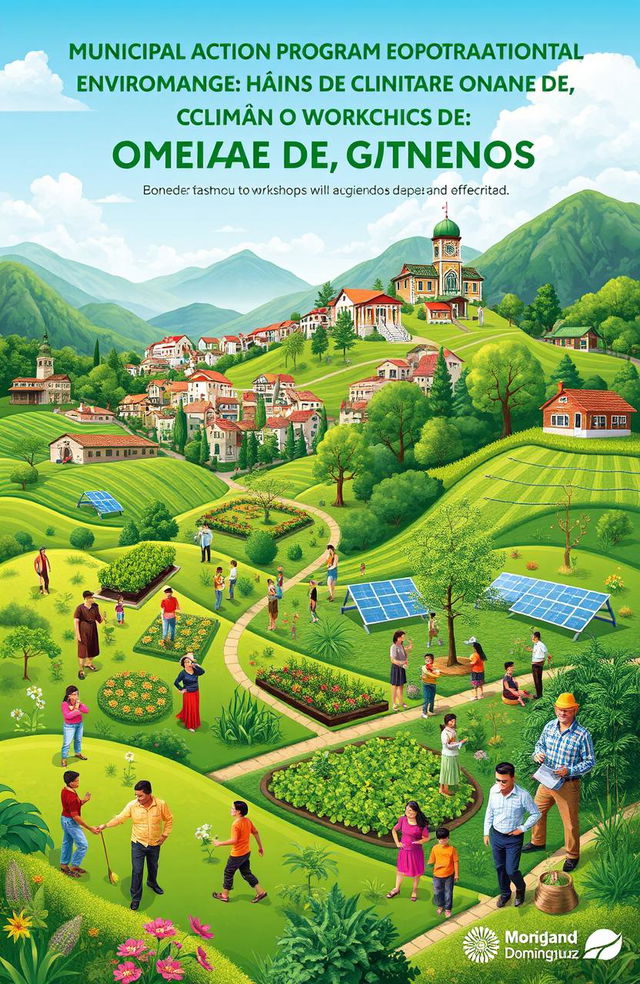 A vibrant and detailed representation of the Municipal Action Program for Environmental Climate Change of Comitán de Domínguez