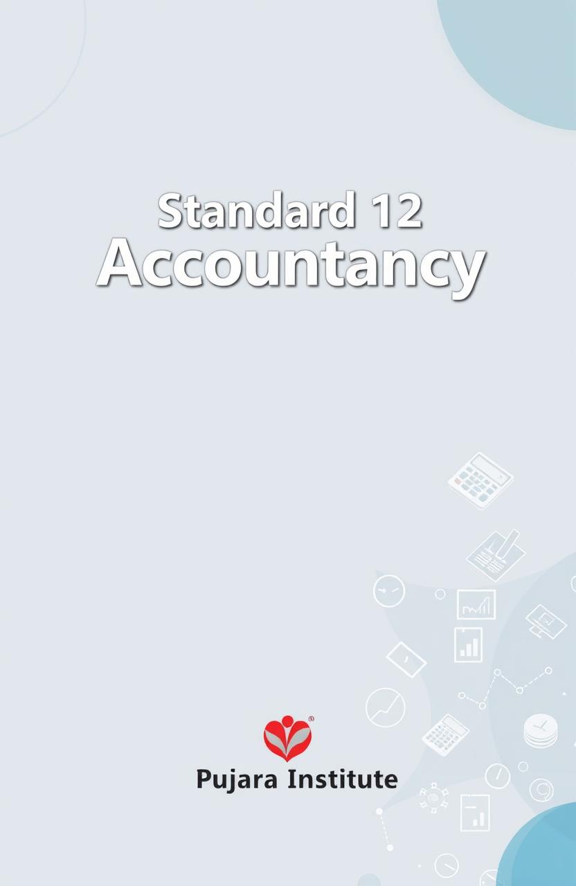 Design a modern square cover for a Standard 12 Gujarat Board English Medium book focused on the subject of 'Accountancy'