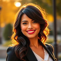 A stylish and modern profile picture featuring a confident individual with warm, approachable facial expression