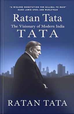 A professional and elegant book cover for a biography titled 'Ratan Tata: The Visionary of Modern India'