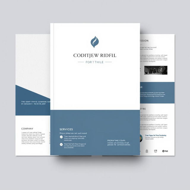 A sophisticated and professional design for a company profile, featuring a clean and modern layout