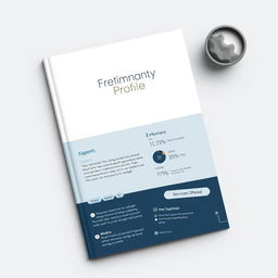 A sophisticated and professional design for a company profile, featuring a clean and modern layout