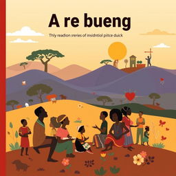 A compelling cover page design for a pitch deck titled "A re bueng", a radio/audio drama series set in Botswana that addresses various social issues and matters
