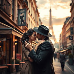 An evocative book cover design depicting romance, photography, and war set in France during the 1930s