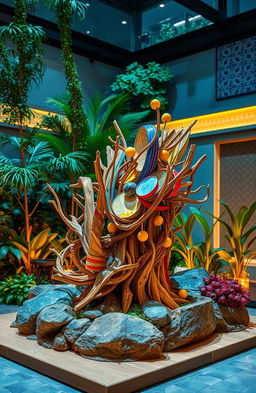A captivating artistic project created by Masud Karim that showcases a vibrant explosion of colors and textures reflecting a blend of cultural influences