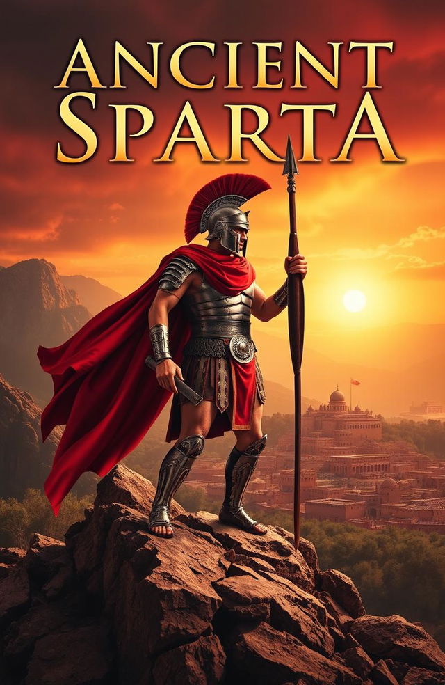 A dramatic and powerful novel cover depicting ancient Sparta