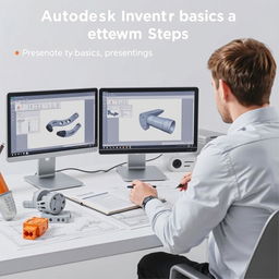 An instructional guide covering the basics of Autodesk Inventor, presented step by step