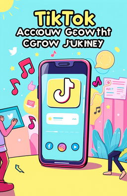 A vibrant and engaging illustration depicting a TikTok account growth journey