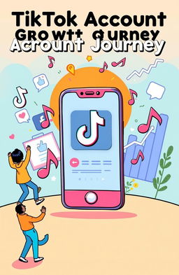 A vibrant and engaging illustration depicting a TikTok account growth journey