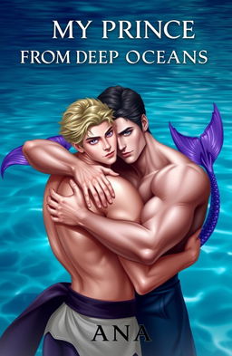Two handsome fair men embracing each other in a warm hug, showcasing their strong bond and affection
