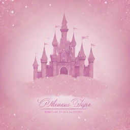 Create a flyer for a princess pageant. It should have a fairy tale castle background, adorned with glitter and crowns. Include text for date, venue, and details. Make sure the colors are soft and enchanting, with a touch of elegance.