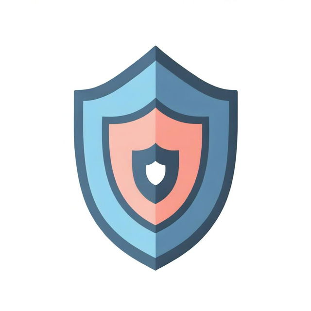 Illustrate a shield symbolizing cybersecurity in an Accounting Information System, incorporating elements such as firewalls, encryption symbols, and security protocols to signify the protection of financial data.