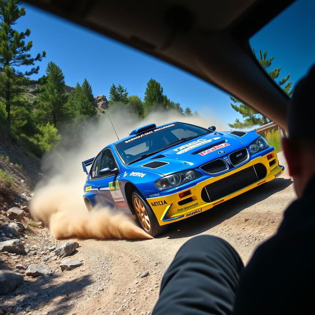 A sleek and powerful 2012 Lancia Delta WRC rally car in action during a thrilling rally stage