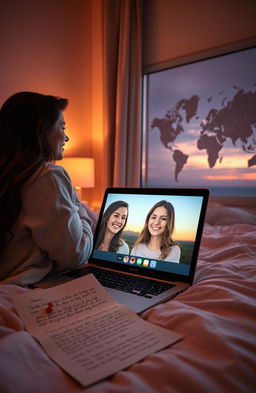 A romantic love story set in a long-distance relationship, featuring a couple sharing their moments through video calls and letters
