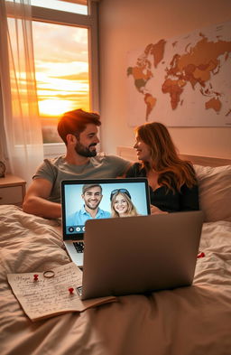 A romantic love story set in a long-distance relationship, featuring a couple sharing their moments through video calls and letters
