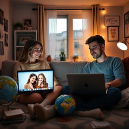 A romantic love story featuring a bisexual couple in a long-distance relationship