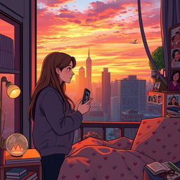 A romantic love story showcasing a bisexual couple in a long-distance relationship, filled with emotion and connection
