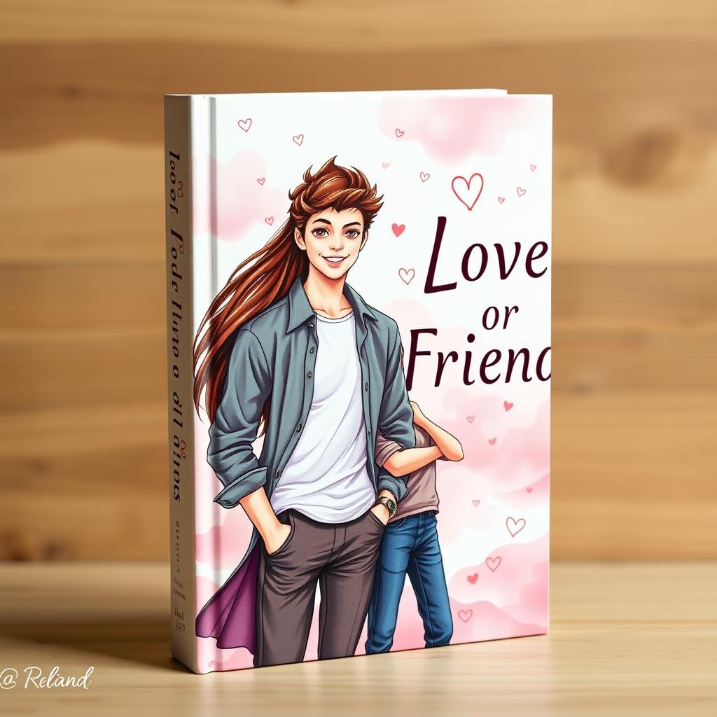 A striking book cover for the title 'Love or Friends,' featuring an artistic portrayal of one beautiful girl and one handsome boy