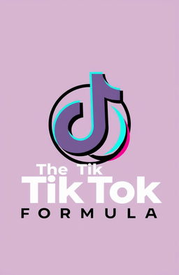 A bold and vibrant logo design for 'The TikTok Formula' featuring a stylized TikTok icon, with the text 'Grow Your Account & Make Money on TikTok' creatively integrated into the design