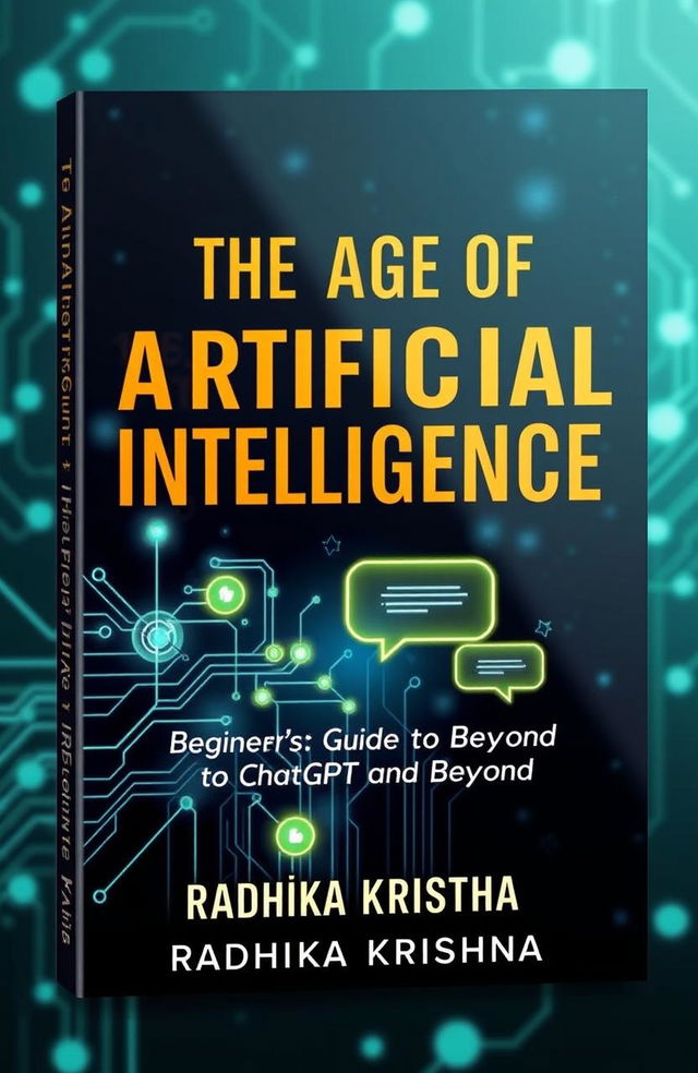 A captivating and modern eBook cover for 'The Age of Artificial Intelligence: A Beginner's Guide to ChatGPT and Beyond' by Radhika Krishna