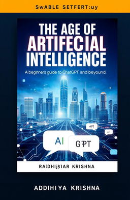 A captivating ebook cover design for 'The Age of Artificial Intelligence: A Beginner's Guide to ChatGPT and Beyond' by Radhika Krishna (Devapriya R S)