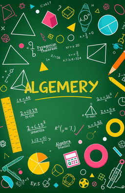 A visually appealing and educational illustration that covers various mathematical concepts, including geometry, algebra, calculus, and statistics