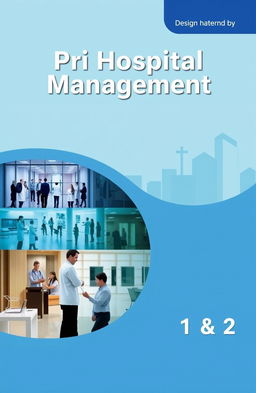 A creative and professional cover page design for the book titled 'Pri Hospital Management 1 & 2'