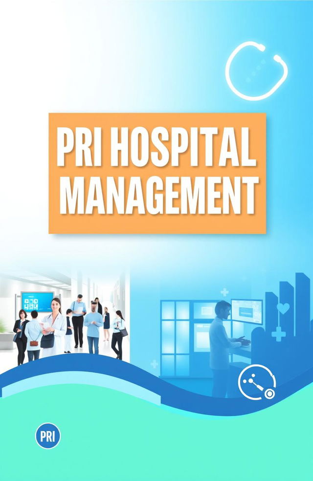 A creative and professional cover page design for the book titled 'Pri Hospital Management 1 & 2'