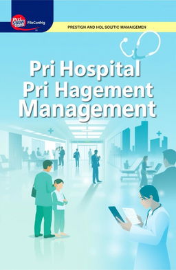 A creative and professional cover page design for the book titled 'Pri Hospital Management 1 & 2'