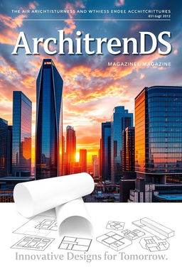 A stunning cover for an architecture-themed magazine named 'ArchitrenDS'