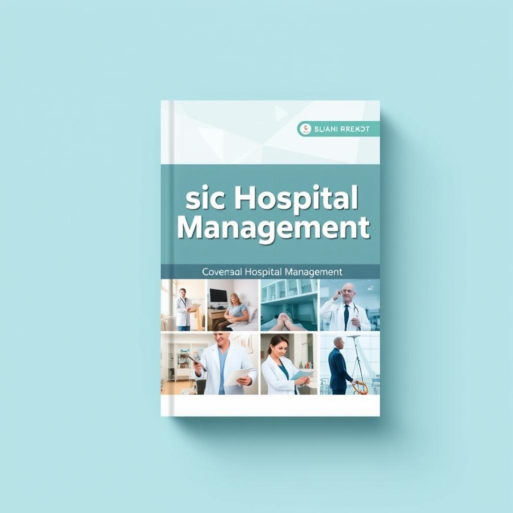 A visually appealing and professional cover page design for the book titled 'Basic Hospital Management 1 & 2'