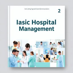 A visually appealing and professional cover page design for the book titled 'Basic Hospital Management 1 & 2'