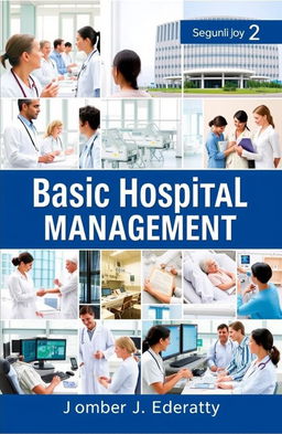 A visually appealing book cover for 'Basic Hospital Management 1 & 2'