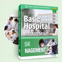 A captivating book cover for 'Basic Hospital Management 1 & 2' tailored to a Pakistani context