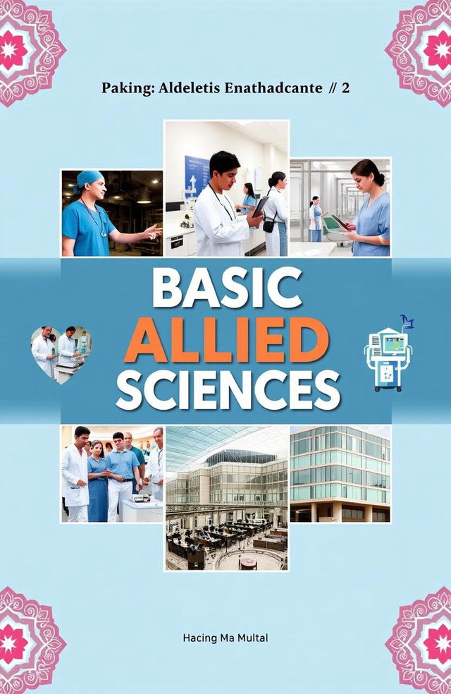 A book cover design for 'Basic Allied Sciences 1 & 2'