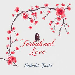 A delicate, hand-drawn design of intertwined cherry blossom branches, symbolizing the forbidden love between Joon-Hyuk and Siya
