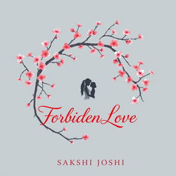 A delicate, hand-drawn design of intertwined cherry blossom branches, symbolizing the forbidden love between Joon-Hyuk and Siya