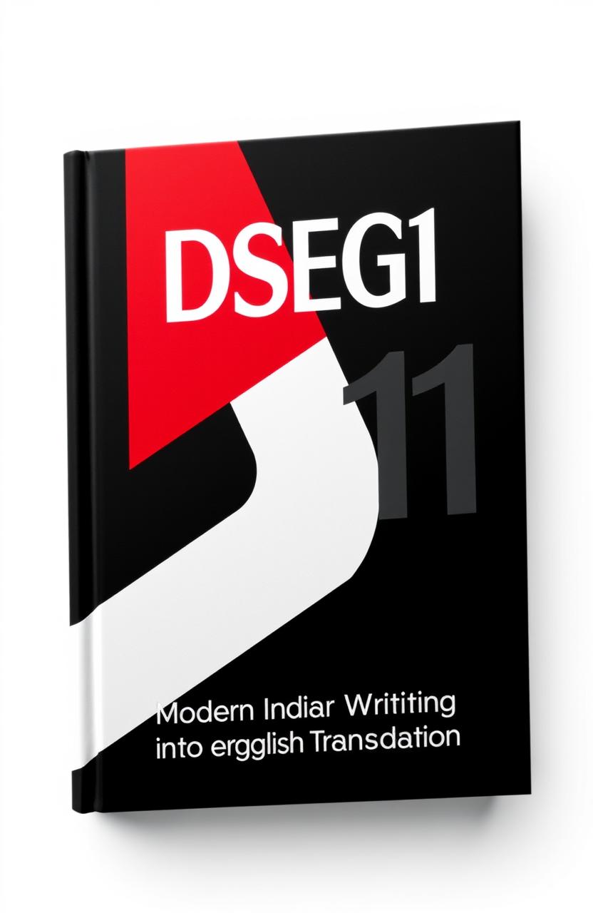 A modern minimalist book cover featuring a sophisticated design with dominant colors of black, white, and red