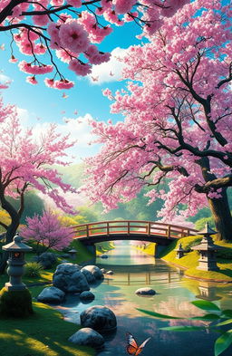 A beautifully serene landscape depicting the concept of 'Ikigai'