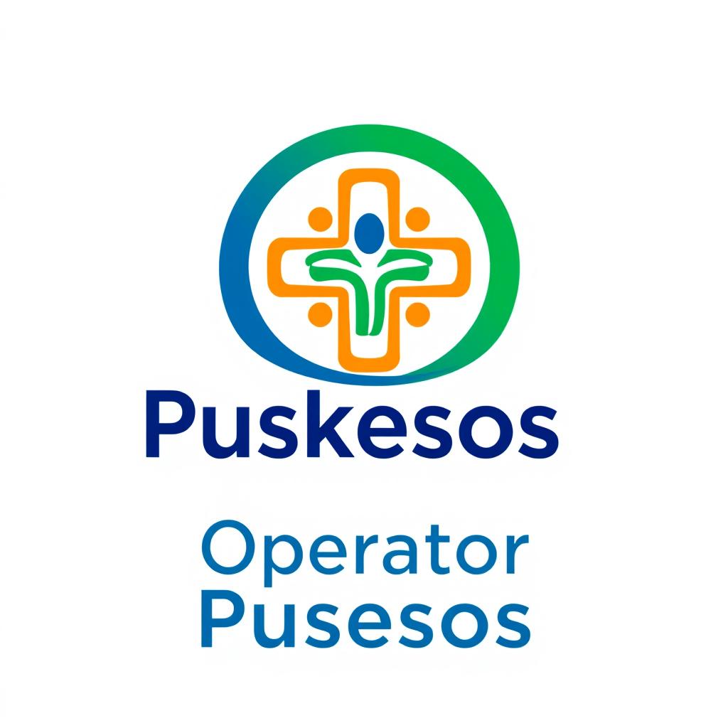 A modern logo design for a Puskesos (Pusat Kesehatan Sosial) t-shirt