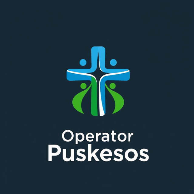 A modern logo design for a Puskesos (Pusat Kesehatan Sosial) t-shirt