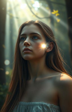 An ethereal scene depicting the moment of a mystical scar that fades in and out of view, symbolizing a hidden past