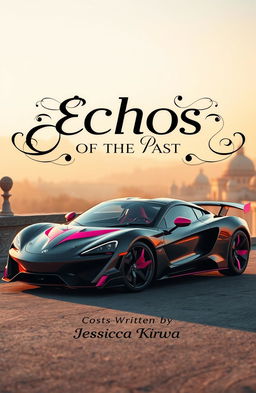 A sleek and modern sports car designed with a black base color featuring vibrant pink details and accents