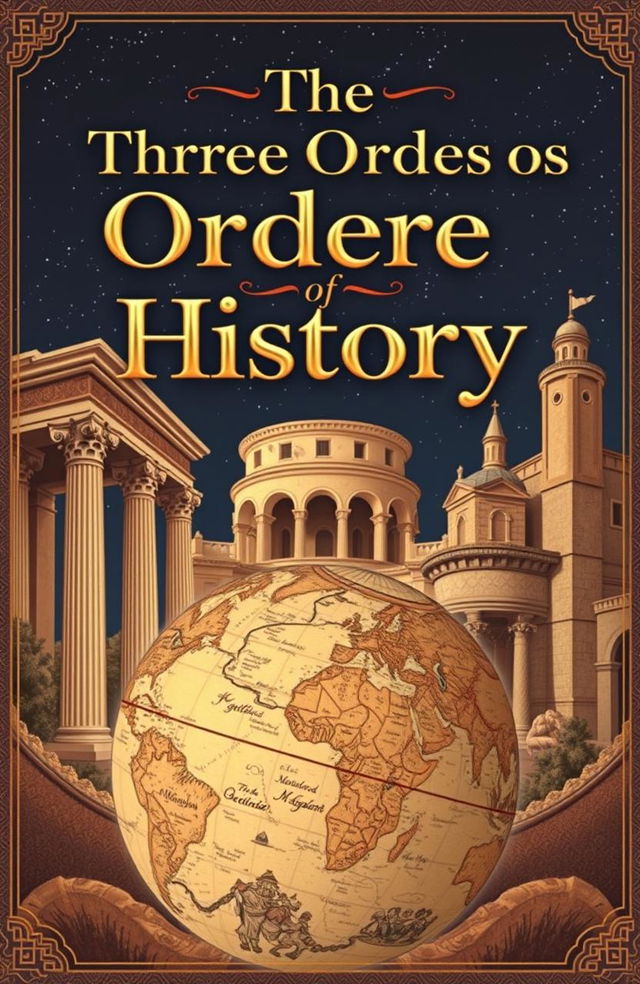 A historical cover design for a book titled 'The Three Orders of History'