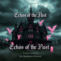 A hauntingly beautiful mansion set against a dark, stormy sky, embodying elements of horror fiction