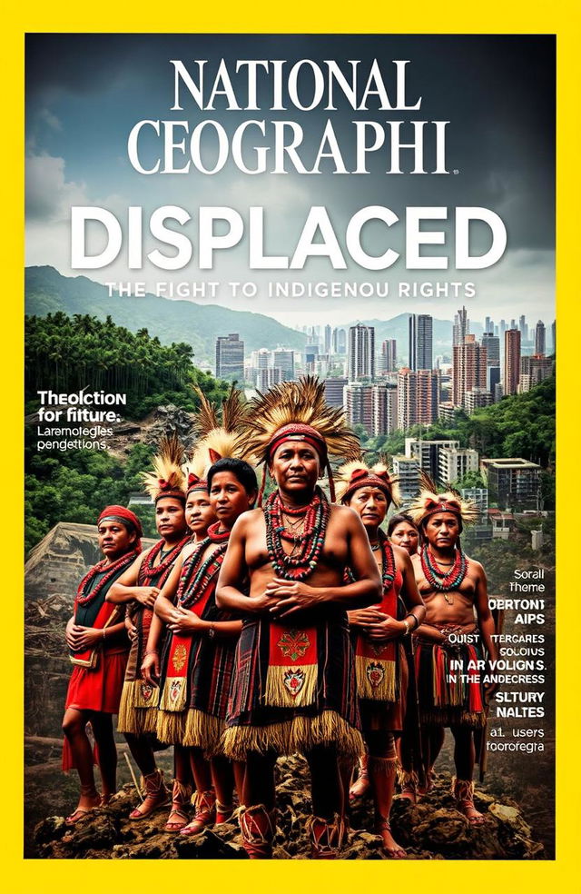 A powerful National Geographic magazine cover that addresses the topic of displacing indigenous peoples