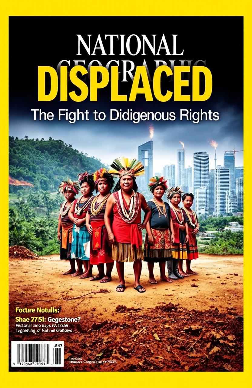 A powerful National Geographic magazine cover that addresses the topic of displacing indigenous peoples