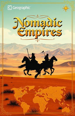 A geographic cover page design themed around the concept of nomadic empires