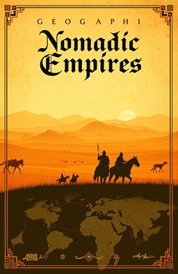 A geographic cover page design themed around the concept of nomadic empires